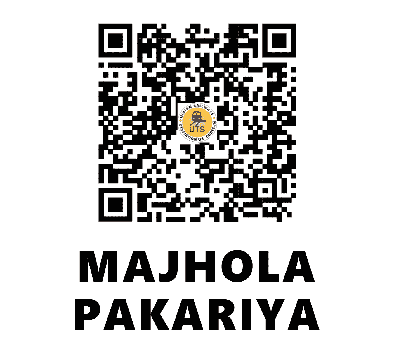 UTS QR Code for MAJHOLA PAKARIYA - MJZ (NE - UTTAR PRADESH)